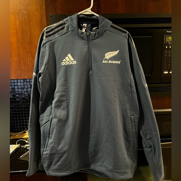 Authentic Adidas All Blacks 1/4 zip in blue size L - Picture 1 of 3